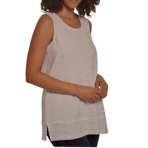 Lands’ End White Sleeveless Tunic Tank Top Size L